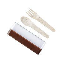 SET FIBRA DE AGAVE Y PLASTICO LONCHERA CONTENEDOR Y CUBIERTOS / ALGODN BOLSA ZACTANT